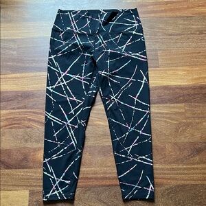 ZYIA Black Multicolor Patterned Leggings